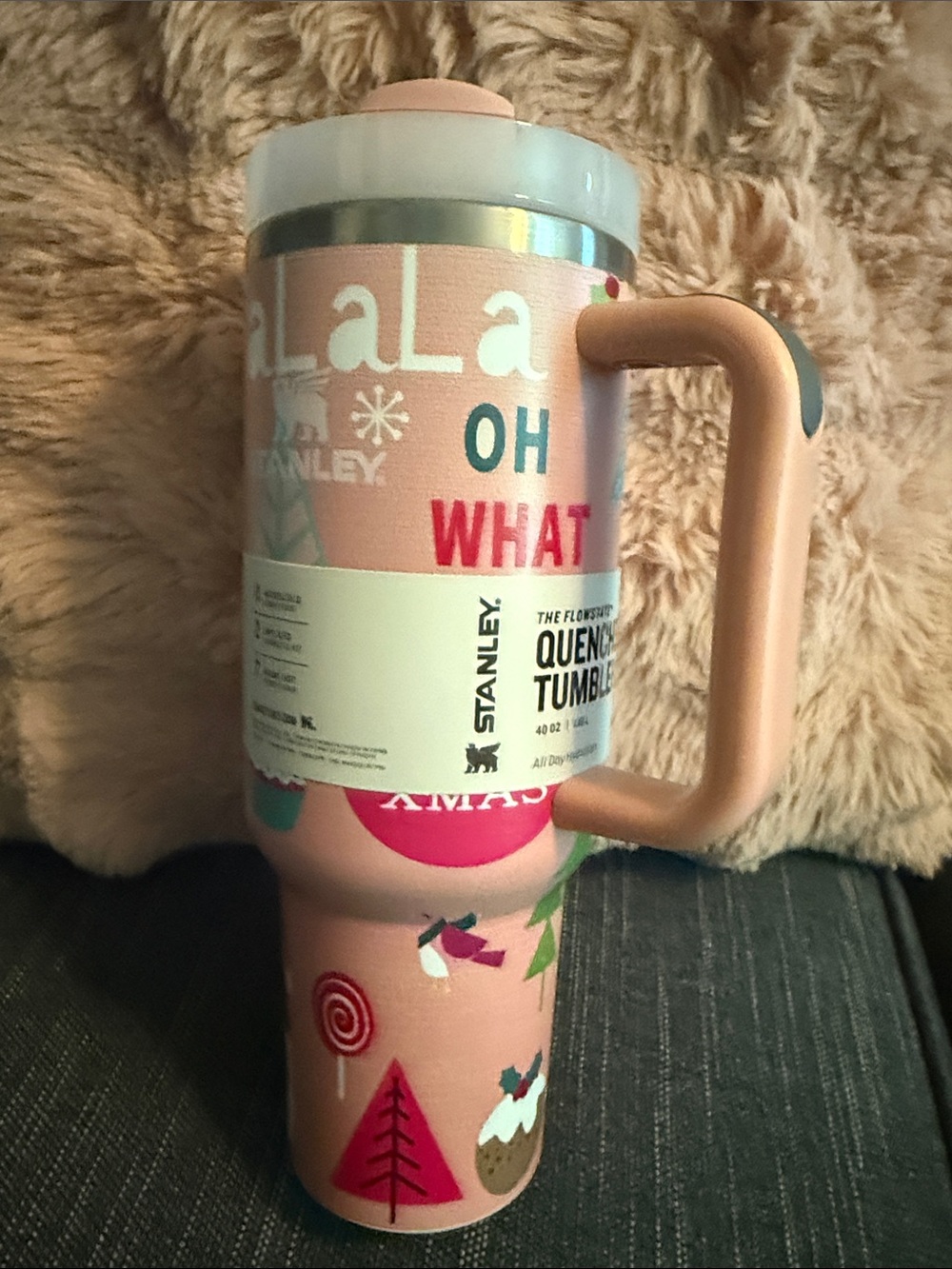 Christmas Stanley Pink Holiday Graphic Quencher Tumbler with Handle